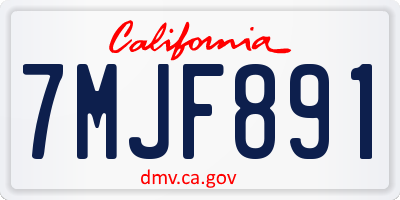 CA license plate 7MJF891