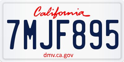 CA license plate 7MJF895