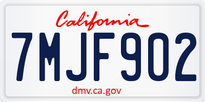 CA license plate 7MJF902