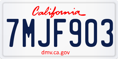 CA license plate 7MJF903