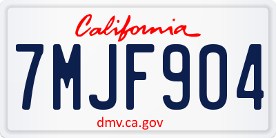 CA license plate 7MJF904