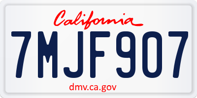 CA license plate 7MJF907