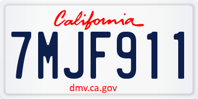 CA license plate 7MJF911
