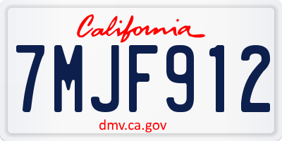CA license plate 7MJF912