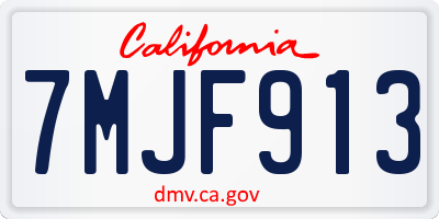 CA license plate 7MJF913