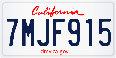 CA license plate 7MJF915