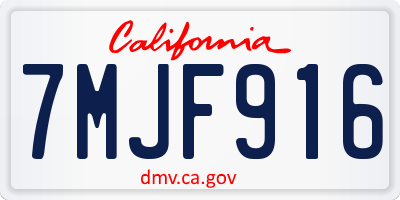 CA license plate 7MJF916