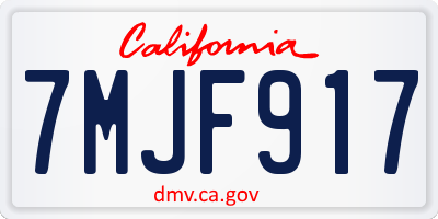 CA license plate 7MJF917