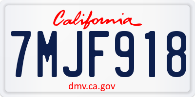 CA license plate 7MJF918