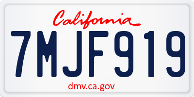 CA license plate 7MJF919