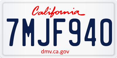 CA license plate 7MJF940
