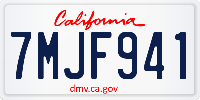 CA license plate 7MJF941