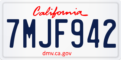 CA license plate 7MJF942