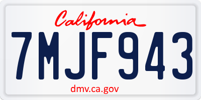 CA license plate 7MJF943