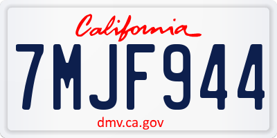 CA license plate 7MJF944