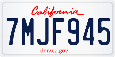 CA license plate 7MJF945