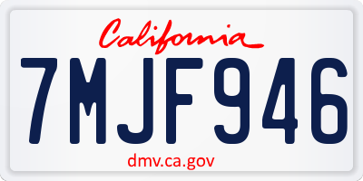 CA license plate 7MJF946