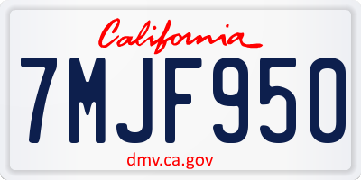 CA license plate 7MJF950