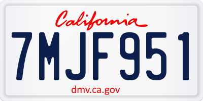 CA license plate 7MJF951