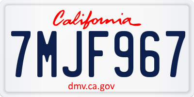 CA license plate 7MJF967