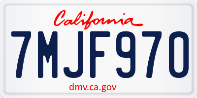 CA license plate 7MJF970