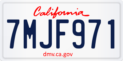 CA license plate 7MJF971