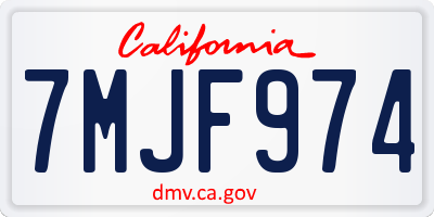 CA license plate 7MJF974