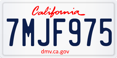 CA license plate 7MJF975