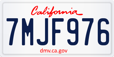 CA license plate 7MJF976