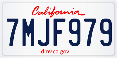 CA license plate 7MJF979