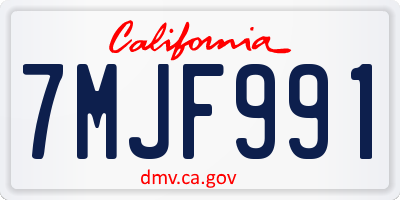 CA license plate 7MJF991