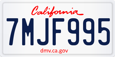CA license plate 7MJF995