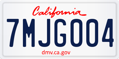 CA license plate 7MJG004