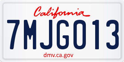 CA license plate 7MJG013