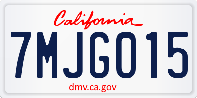 CA license plate 7MJG015