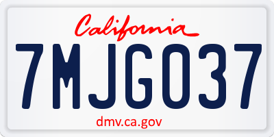 CA license plate 7MJG037