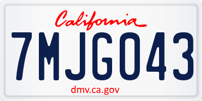 CA license plate 7MJG043