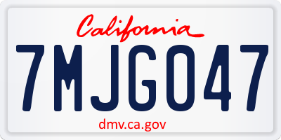 CA license plate 7MJG047