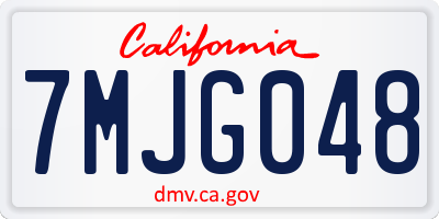 CA license plate 7MJG048