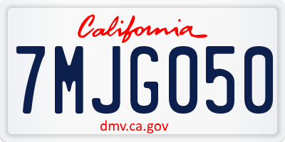 CA license plate 7MJG050