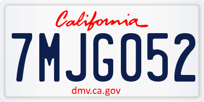 CA license plate 7MJG052