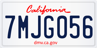 CA license plate 7MJG056