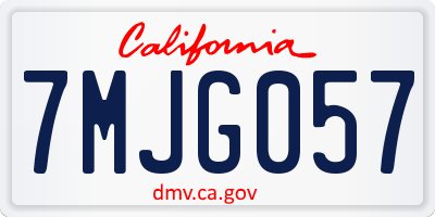 CA license plate 7MJG057