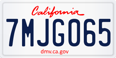 CA license plate 7MJG065