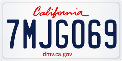CA license plate 7MJG069