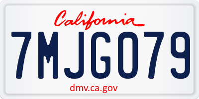 CA license plate 7MJG079