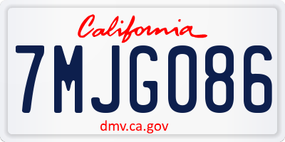 CA license plate 7MJG086