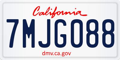 CA license plate 7MJG088