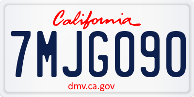 CA license plate 7MJG090