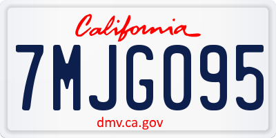 CA license plate 7MJG095